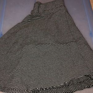 black and white striped skater skirt